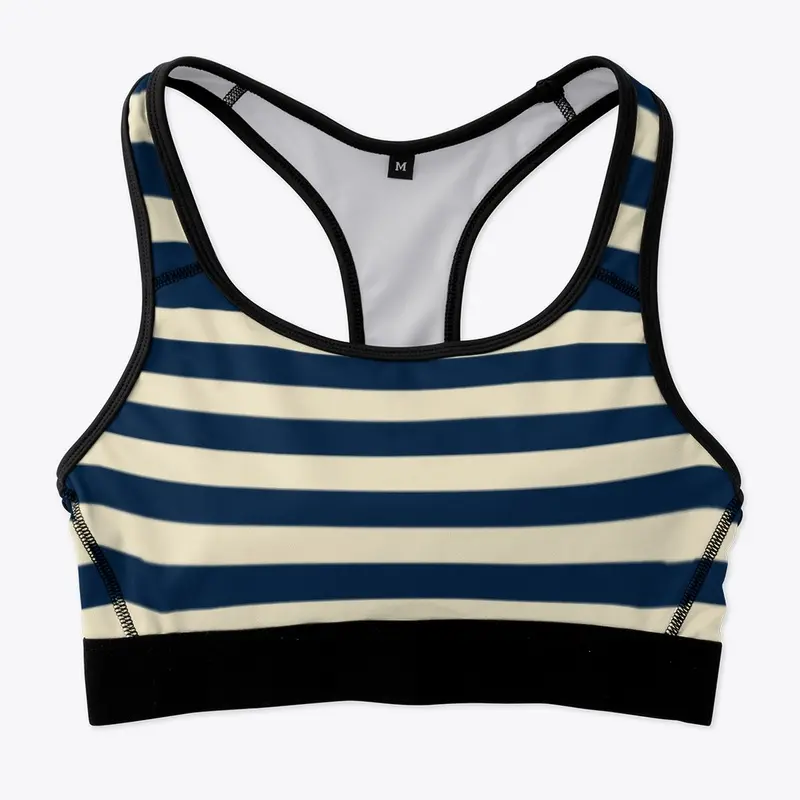 Pickleball Striped Sports Bra