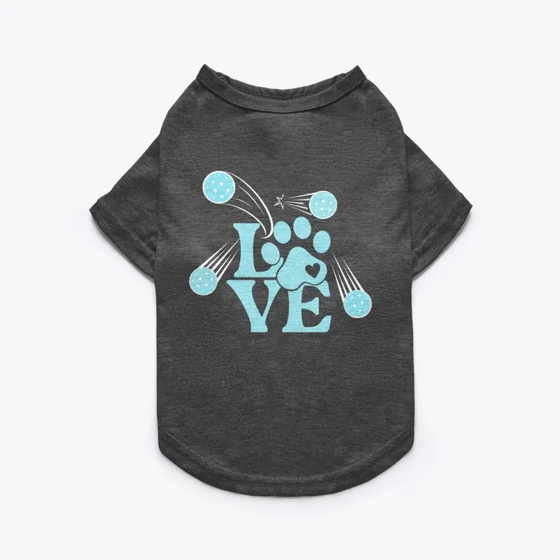 LOVE' pickleball-themed pet tee