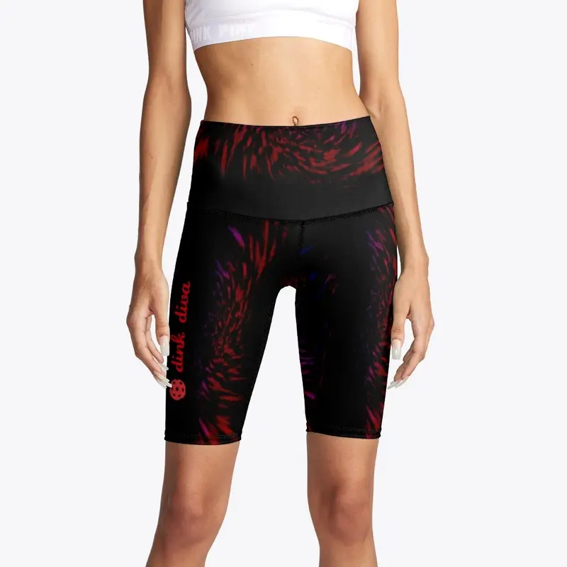 Women's Black and Red Pickleball Shorts 